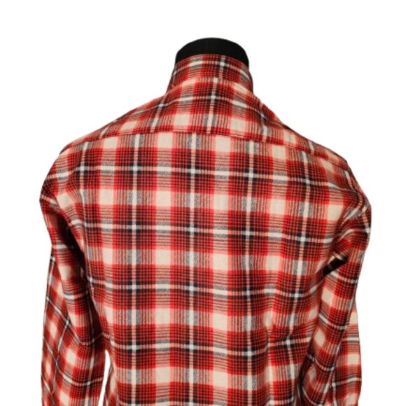 RAYMOND CHEMISE MEN'S PLAID CASUAL DRESS LONG SLEEVE FLANNEL SHIRT - SIZE M - Picture 6 of 6